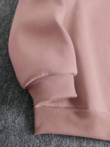 RueChic Men's Hooded Sweatshirt With Skull And Letter Print - Pink - View 4