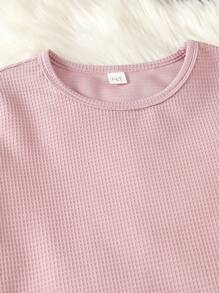 Teenager Mädchen T-Shirt & Hose Pyjama Set Rüschenbesatz,
