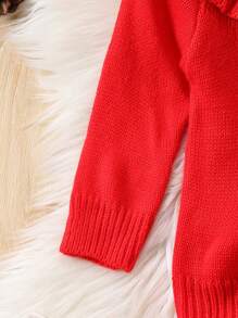 Baby Girl Ruffle Trim Sweater & Knit Skirt - Red - View 5