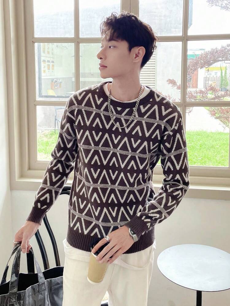 Men's Geometric Pattern Sweater
