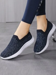 女士休閒懶人走路鞋,舒適透氣網面戶外鞋 - 藍色 - 查看 2