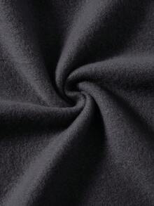 SHEIN Qutie Plus Letter & Figure Graphic Drop Shoulder Thermal Sweatshirt - Dark Grey - View 5