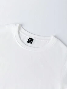 SHEIN LUNE 1 Miếng In Giáng sinh Áo thun - trắng - Xem 4