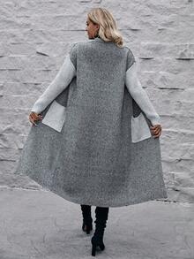 SHEIN LUNE 撞色落肩袖單釦開襟衫 - 彩色 - 查看 2