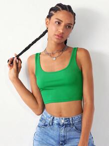 SHEIN Unity Top corto de mujer para uso diario - Verde - Ver 6