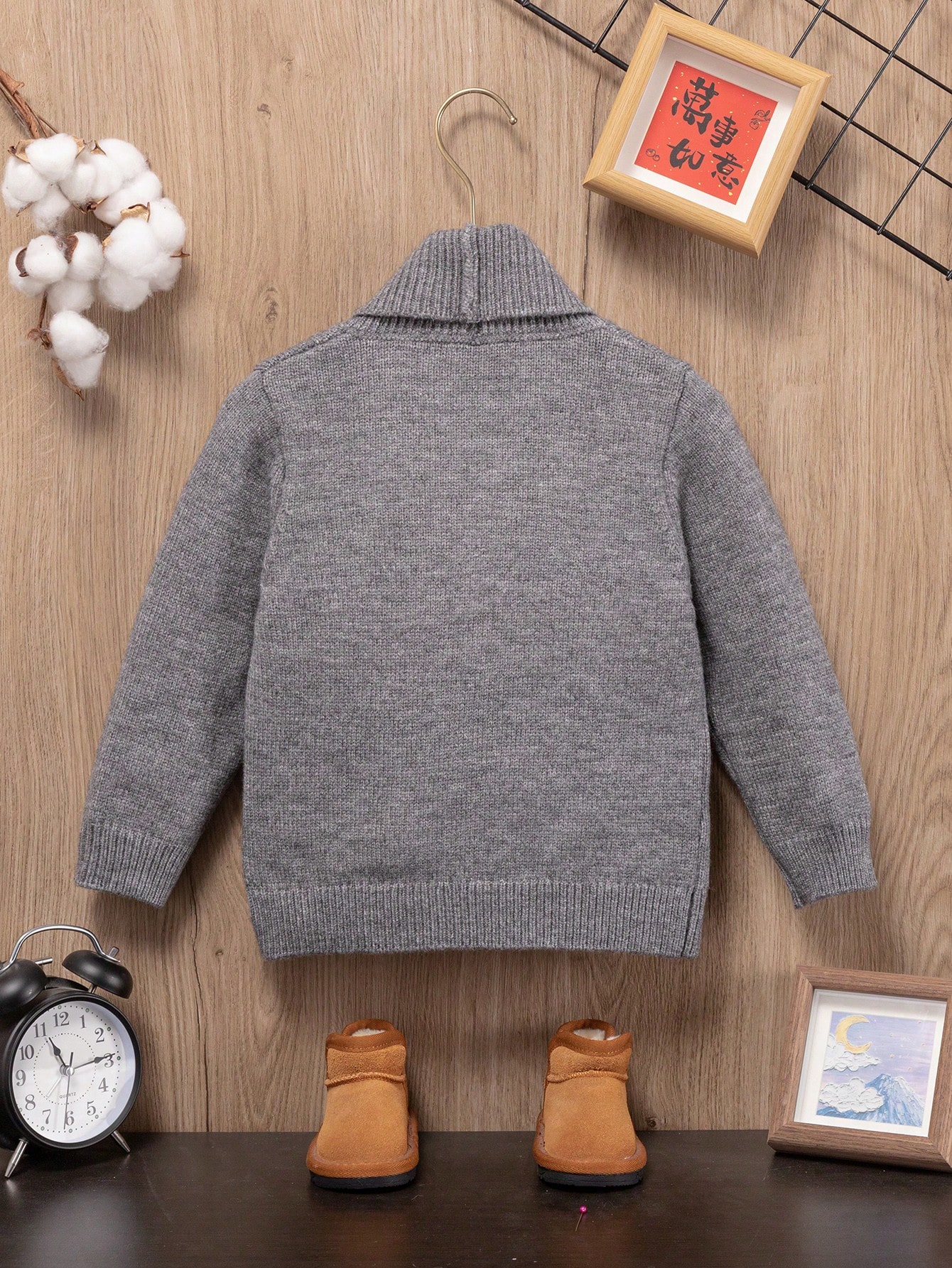 Cardigan Gris Gap Enfant Garçon 10-11 Ans - Bordure Noire - Occasion Très Bon état