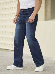 Manfinity Homme Men's Straight-leg Jeans With Side Pockets