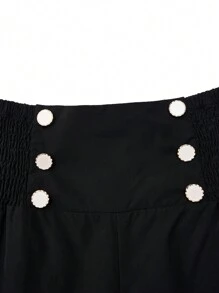 DreamSkyne Plus Button Detail Wide Leg Pants Fall Cloth For Women