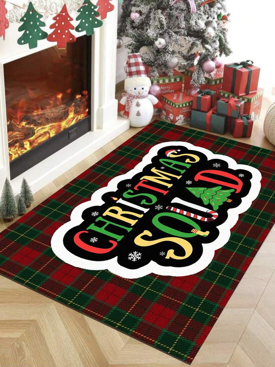 SHEIN Christmas Themed Living Room And Kitchen Area Rug - Multicolor - View 1