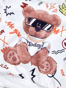 男嬰小熊印花運動衫&補丁貼口袋長褲 - 彩色 - 查看 6