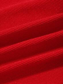 ROMWE MEN Goth Men Skeleton Print Drawstring Hoodie - Red - View 6