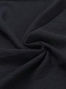 Acelitt Women's Solid Color Casual Loose Wide Collar Long Sleeve Jumpsuit, Spring/Autumn - Black - View 7