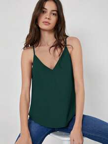 BizChic Solid Cami Top Workwear - Dark Green - View 6