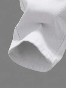 SHEIN Explorewe 年輕男孩白色寬鬆牛仔褲，帶磨損處理和刺繡細節 - 白色 - 查看 7