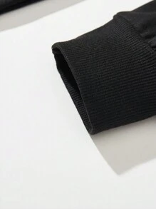 Manfinity EMRG Nam Hoodie Với Nhân vật Và In Khẩu hiệu Và Dây rút - màu đen - Xem 4