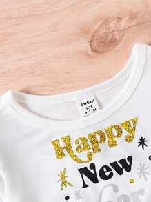 Váy lưới xếp nếp đính sequin cổ điển thời trang cho trẻ sơ sinh - Đen và trắng - Xem 3