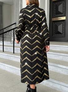 EMERY ROSE Plus Tie Side Sequin  Wrap Dress - Multicolor - View 2