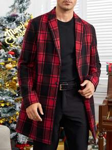 GENTILAND 男士格紋西裝領花呢外套