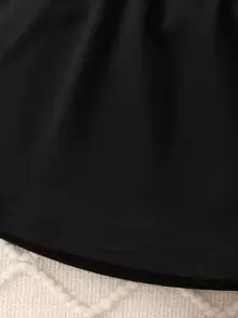 Baby Girl Argyle Pattern Sweatshirt & Skirt - Black and White - View 6
