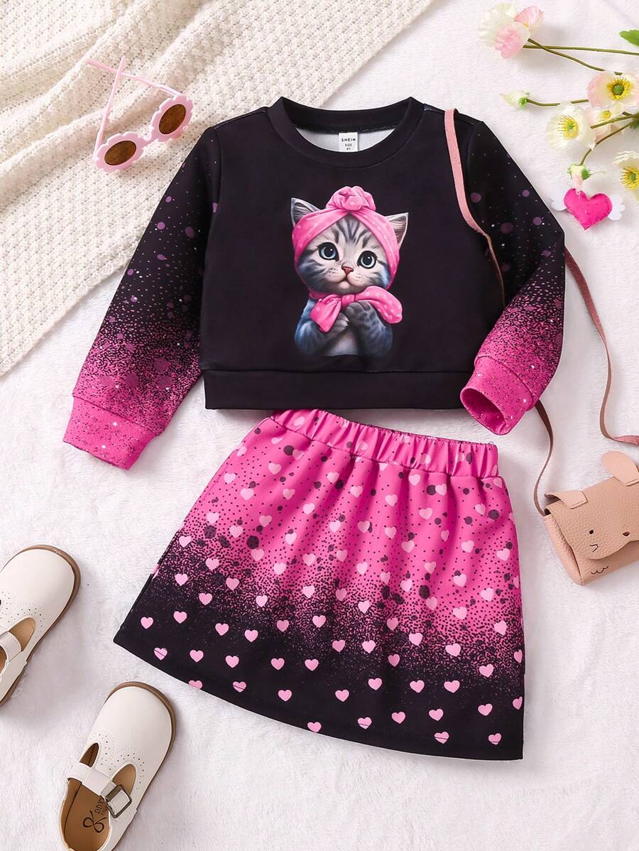 SHEIN 女童(小)兩件套裝 - 彩色 - 查看 1