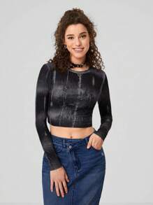 Forever 21 女復古修身短版 T 卹