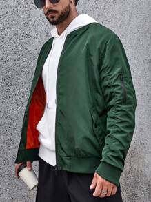 Manfinity Homme Men Plus Zip Up Bomber Jacket