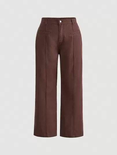 SHEIN MOD 大尺碼高腰直筒牛仔褲