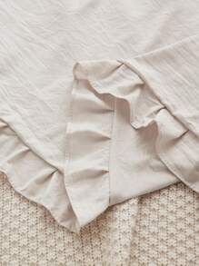 1个米色涤纶荷叶边枕套（不含枕芯），男女通用，四季皆宜 - 米色 - 查看 7