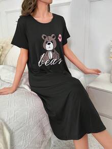 Đồ họa chữ cái & Gấu Váy ngủ - màu đen - Xem 5