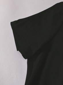 SHEIN LUNE Christmas Gnome Print Tee - Black - View 5