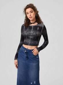 Forever 21 女復古修身短版 T 卹