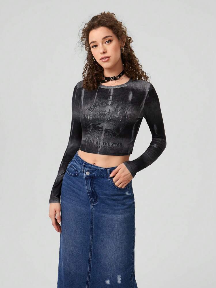 Women's Vintage Cropped Slim Fit T-shirt