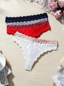 7pack Scallop Trim Panty - Multicolor - View 1