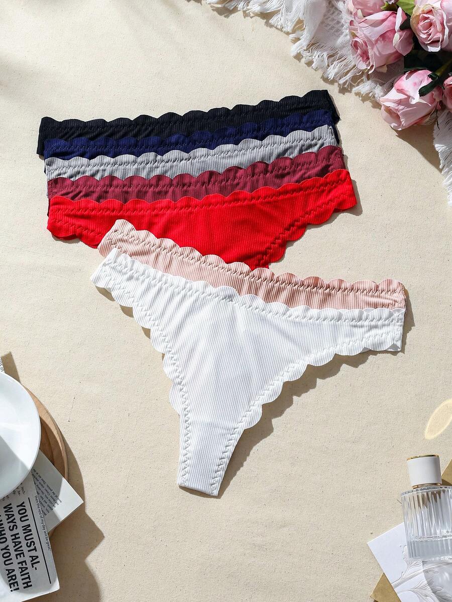 7pack Scallop Trim Panty - Multicolor - View 1
