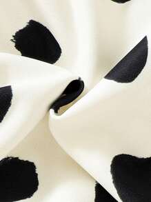 女嬰波點圖案3D耳朵設計連帽衫和運動褲 - 白色 - 查看 7