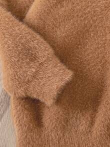 Young Boy Solid Turtleneck Sweater - Brown - View 4