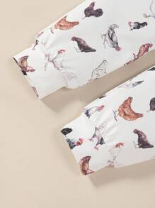 SHEIN 男嬰字母圖案連身背心&動物印花長褲&帽