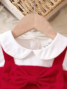 SHEIN 女嬰雙色前蝴蝶結假兩件洋裝 - 彩色 - 查看 5