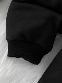 Đứa bé trai Đồ họa Chữ cái Khối màu Áo khoác bomber & Quần nỉ Without Tee - màu xanh lá - Xem 7