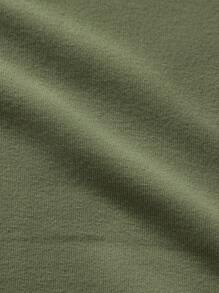 RueChic Men's Letter Printed Round Neck Sweatshirt - Army Green - View 6