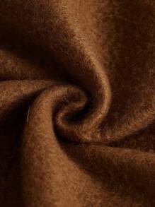 SHEIN BASICS 舒適搖粒絨腰部抽繩下擺開叉衛褲 - 咖啡棕 - 查看 8