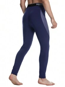 Nam Đồ họa địa lý & chữ cái Quần tất thể thao - Màu xanh lam - Xem 2