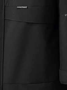 男士拉鏈開襟連帽羽絨服 - 黑色 - 查看 3