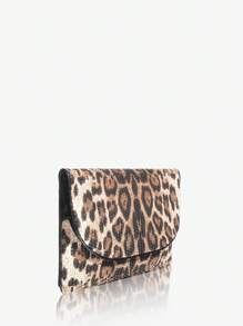 SHEIN SXY Random Leopard Print Sequin Decor Clutch Bag - Brown - View 3