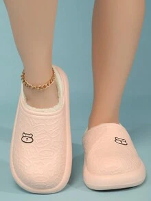 Dép bít mũi ấm áp không lỗ dành cho nữ, màu hồng - Màu Hồng baby - Xem 4