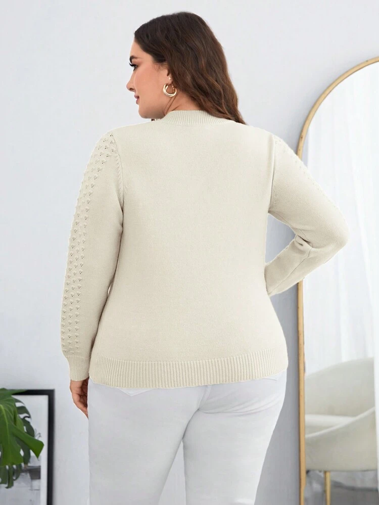 Plus Pointelle Knit Sweater