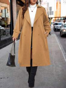 Calvaya 大尺碼風衣 - 卡其色 - 查看 1