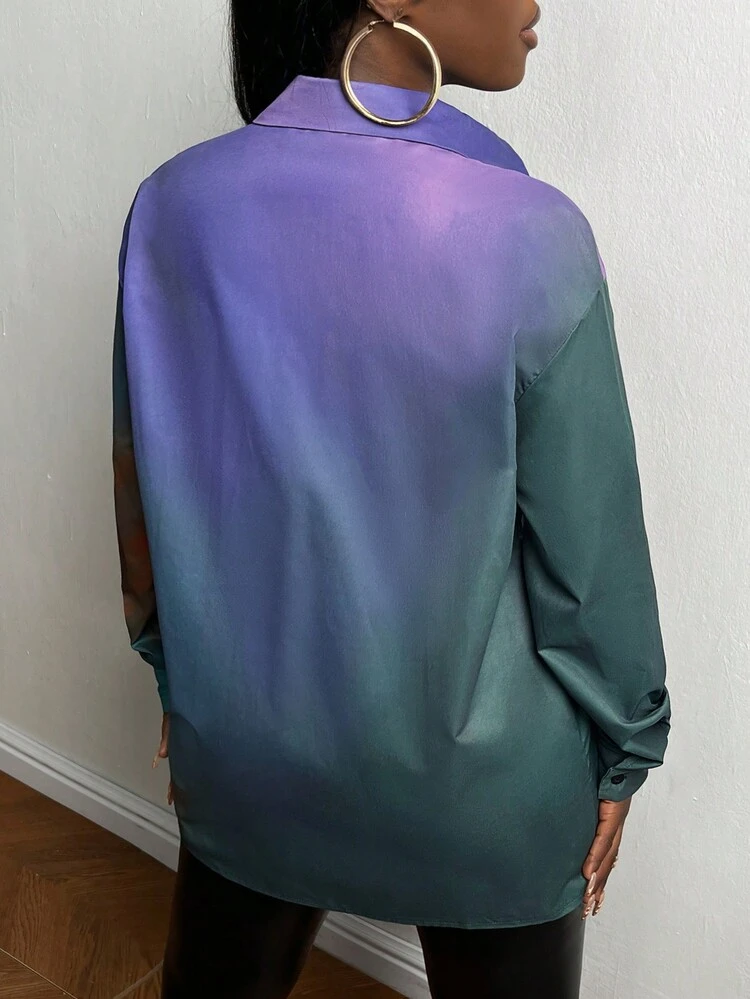 Cartoon Figure Graphic Button Front Shirt