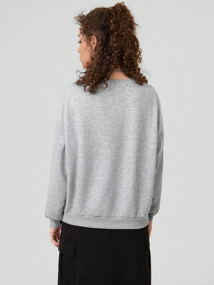 Letter Graphic Drop Shoulder Sweatshirt