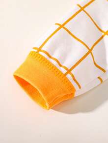 H HIBOBI 2入組寶寶男孩獅子印花長袖家居服套裝,適用於秋冬季 - 黃色 - 查看 5